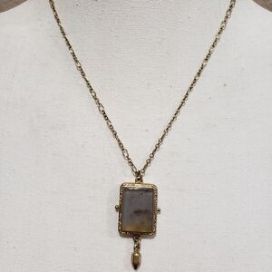 CAbi Marbleized Gray Pendant Necklace